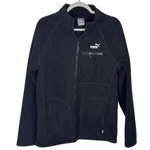 Puma Men's Black Fleece Full Zip Jacket Raglan Sleeve Size S